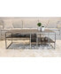 Metal Frame Wood Living Room Coffee Table with Shelf