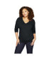 Фото #1 товара Plus Size June + Vie Long-Sleeve V-Neck One + Only Tee