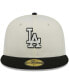 Фото #2 товара Men's Stone, Black Los Angeles Dodgers Chrome 59FIFTY Fitted Hat