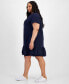 ფოტო #3 პროდუქტის Plus Size Short-Sleeve Tiered Embroidered Dress