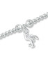 Bead Flamingo Charm Bracelet in Silver Plate