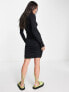 Noisy May ruched side bodycon mini dress in black