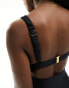 Фото #2 товара Miss Selfridge cup detail swimsuit in black