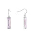 ფოტო #3 პროდუქტის Rectangular Crystal Drop Earrings in Silver-Plate