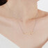 Delicate bicolor cross necklace N0000487