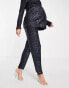 Фото #3 товара ASOS DESIGN Maternity jersey sequin slim trouser in midnight navy