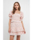 ფოტო #3 პროდუქტის Women's Floral Eyelet Smocked Cropped Top