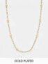 Фото #1 товара ASOS DESIGN 14k gold plated short necklace with ball and twist chain detail
