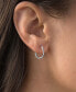 ფოტო #2 პროდუქტის Black Spinel Oval Hoop Earrings (7/8 ct. t.w.) in Sterling Silver