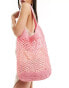 Фото #4 товара South Beach crochet tote bag in pink