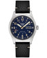 Men's Automatic 5 Sports Black Leather Strap Watch 43mm