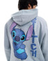 ASOS DESIGN Disney unisex oversized hoodie with Stitch prints in grey Серый, 2XS - фото #4