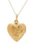 Фото #2 товара Italian Gold engraved Heart Locket 18" Pendant Necklace in 10k Gold