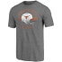 Men's Heathered Gray Texas Longhorns Throwback Helmet Tri-Blend T-shirt