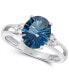 ფოტო #1 პროდუქტის London Blue Topaz (2-3/4 ct. t.w.) & Diamond (1/10 ct. t.w.) Ring in 14k White Gold