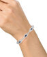ფოტო #2 პროდუქტის Sterling Silver Bracelet, Sapphire (2-5/8 ct. t.w.) and Diamond (1/4 ct. t.w.) Oval Link Bracelet