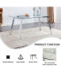 Фото #8 товара Rectangular Glass Dining Table with 4 Grey Chairs