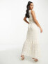 Vila Petite Bridal lace maxi dress in cream