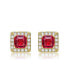 ფოტო #2 პროდუქტის Classy Everyday wear Halo Square Stud Earrings