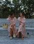 Фото #4 товара Labelrail x Collyer Twins frill midaxi dress with balloon sleeves in pink ditsy print