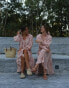 Фото #2 товара Labelrail x Collyer Twins frill midaxi dress with balloon sleeves in pink ditsy print