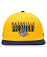 ფოტო #3 პროდუქტის Men's Gold, Navy Nashville Predators Fundamental Colorblocked Snapback Hat