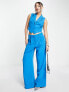 Фото #4 товара Something New x Emilia Silberg tailored cropped waistcoat co-ord in bright blue