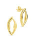 ფოტო #1 პროდუქტის 14K Gold Plated or Rhodium Plated Oval Sharee Studs Earrings