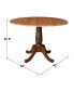 International Concept 42" Round Dual Drop Leaf Pedestal Table