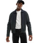 Weekday Norton zip through bomber style cardigan in black wash Черный, L - 107-112 CM - фото #1