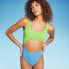 Фото #1 товара Women's Cut Out One Piece Swimsuit - Wild Fable Bright Green & Bright Blue XXS