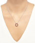 ფოტო #2 პროდუქტის Ruby (1-1/5 ct. t.w.) & White Topaz (1/10 ct. t.w.) Circle 18" Pendant Necklace in Sterling Silver