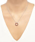 Фото #2 товара Macy's ruby (1-1/5 ct. t.w.) & White Topaz (1/10 ct. t.w.) Circle 18" Pendant Necklace in Sterling Silver