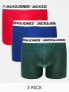 Фото #1 товара Jack & Jones 3 pack trunks with white logo waistband in multi