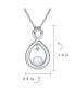 ფოტო #3 პროდუქტის Forever Knot Intertwined CZ Accented Infinity Teardrop Cultured Freshwater White Pearl Necklace Pendant Sterling Silver 16-18 Inch