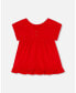 ფოტო #3 პროდუქტის Girl Organic Cotton Long Top With Frill True Red - Child