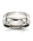 ფოტო #1 პროდუქტის Stainless Steel Sterling Silver Inlay Polished 8mm Band Ring