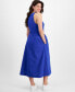 Фото #2 товара Round-Neck Ribbed-Bodice Midi Dress, Created for Macy's
