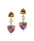 ფოტო #1 პროდუქტის Colorful Canvas Design Citrine Gemstone Diamond Yellow Gold Plated Silver Earrings