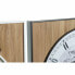 Wall Clock DKD Home Decor Black White Iron Vintage 60 x 4,5 x 60 cm MDF Wood World Map (2 Units)
