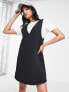 Фото #1 товара ASOS DESIGN nylon quilted mini pinny dress in black