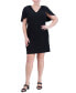 Фото #1 товара Plus Size V-Neck Cape-Sleeve Sheath Dress