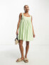 ASOS DESIGN Petite square neck mini smock sundress in apple green