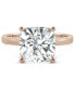 ფოტო #4 პროდუქტის Moissanite Cushion Solitaire Ring (3-1/3 ct. tw.) in 14k White, Yellow or Rose Gold