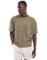 Фото #1 товара ASOS DESIGN boxy oversized t-shirt in khaki crochet