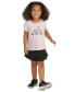 Фото #1 товара Little & Toddler Girls Short-Sleeve T-Shirt & Ruffle Skort, 2 Piece Set