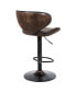 Фото #6 товара Set of 2 Adjustable Bar Stools Swivel Bar Chairs