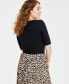 Фото #4 товара Women's Knit Elbow-Sleeve Bodysuit, Created for Macy's