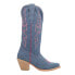 Фото #1 товара Ferrini Billie Jean Embroidered Snip Toe Cowboy Womens Blue Casual Boots 851612