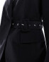 Edited belted tailored blazer in black